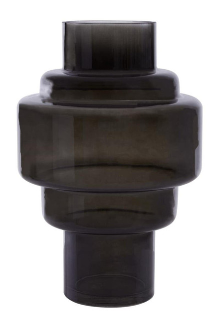 Cayden Small Black Smoked Glass Vase